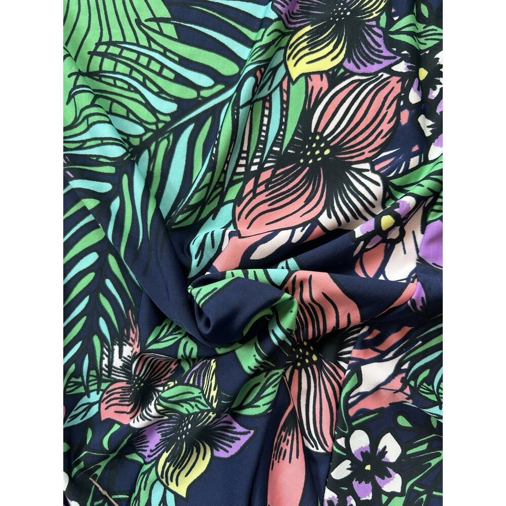 Strapless Tropical Floral Wide Leg Jumpsuit Rope Belt Resort Vacation Medium - Picture 5 of 7